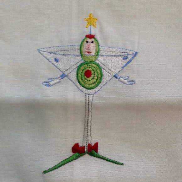 VTG (Rare) Patience Brewster Christmas Krinkles Martini Fairies Hand Towels, NOS - Picture 1 of 4